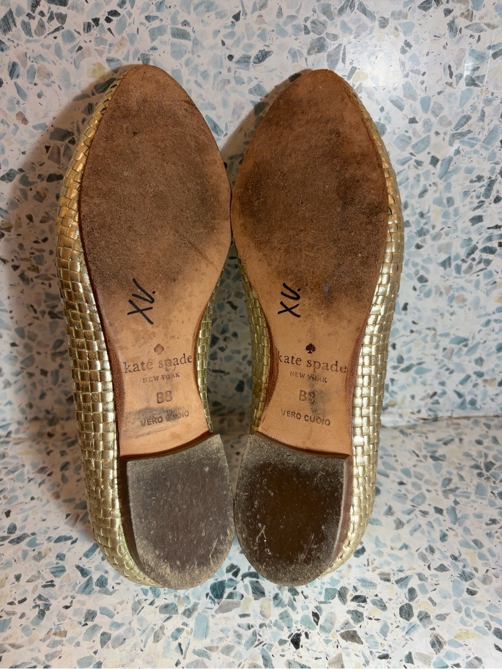 kate spade Gold Woven Leather Loafers - Metallic Gold - Picture 4 of 5